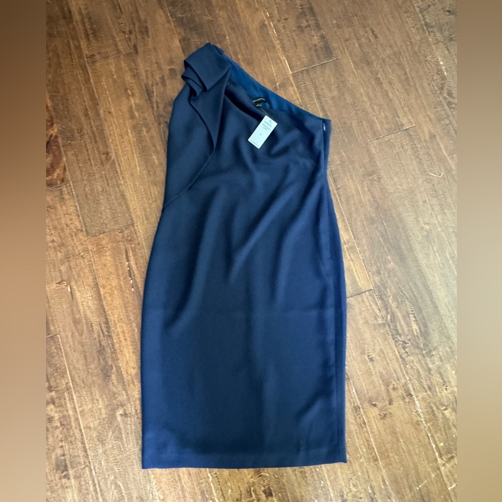 Banana Republic One-Shoulder Dress in Navy Blue